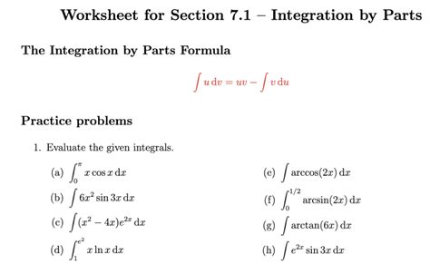 7.1: Integration by Parts .